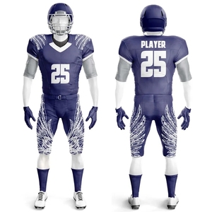 Uniformes de football américain personnalisables, rouge, 100% polyester, imprimé par transfert thermique, imprimé sur le devant, évacuation de l'humidité, ajusté, pour hommes - Product Image 5