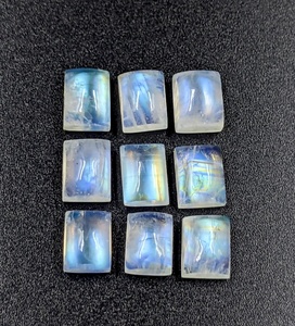 พลอยมูนสโตนทรงบาแกตต์สีรุ้ง ขนาด 9x11 12x16 มม. พลอยธรรมชาติสำหรับทำเครื่องประดับ ราคาขายส่ง - Product Image 1