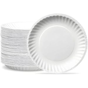 Elegant Ivory White Compostable Biodegradable Paper Plates for Formal Weddings Parties Anniversaries - Product Image 1