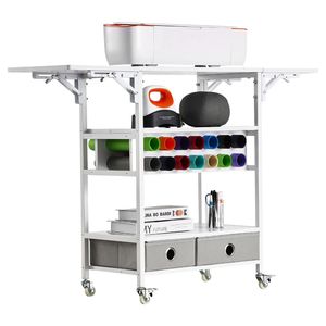 Carrello Portaoggetti Pieghevole Compatibile con Macchina Cricut, Tavolo Richiudibile con Lati Pieghevoli per Materiali Creativi - Product Image 6