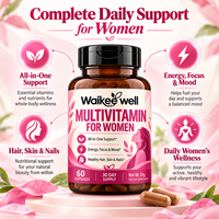 Capsules de multivitamines pour femmes adultes, marque privée OEM ODM, 20+ vitamines et minéraux essentiels, énergie, immunité, santé osseuse, non-OGM