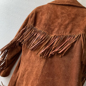 Custom Western style jacket Turn Down Collar Rivet Decor <b>Ladies</b> Fringe Tassel <b>Coat</b> Real Sheepskin Women <b>Suede</b> Leather Jacket - Product Image 5