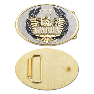 Hebillas de cinturón en relieve de oro de forma redonda 3D de fábrica de metal OEM hebilla personalizada para cinturón personalizado - Product Image 1