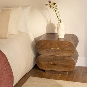 Mesita de noche Vandana Nova Zentrix de madera de mango 55x35 cm - Product Image 1