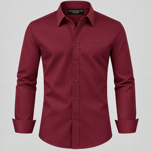 Chemise habillée blanche en popeline pour homme avec logo brodé – Chemise formelle blanche pour homme avec broderie - Product Image 5
