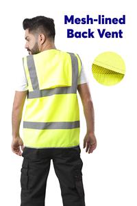 Reflective Safety Vests for Men Women High Visibility Vest with Pockets Mesh Fabric <b>Construction</b> Safety Apparel Neon <b>Work</b> Vest - Product Image 6