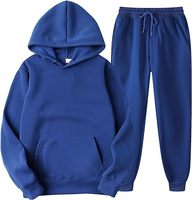 Ensemble de survêtement unisexe décontracté à capuche de couleur unie avec pantalon de jogging assorti, manches longues et cordon de serrage, coupe ample
