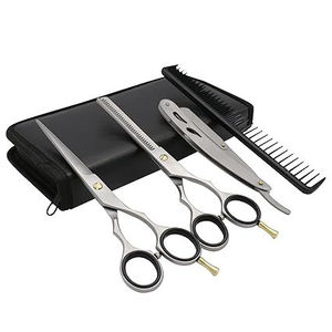 Best Quality Stainless Steel Sharp Lightweight Hair Cutting Kit Barber Scissors Set <b>Thinning</b> Scissor <b>Mirror</b> Polish Hairdressing - Product Image 1
