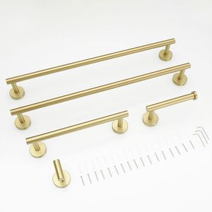 Set di 5 Accessori Bagno in Acciaio Inox Spazzolato Oro, Portasciugamani e Portaoggetti Premium per il Tuo Bagno - Product Image 5