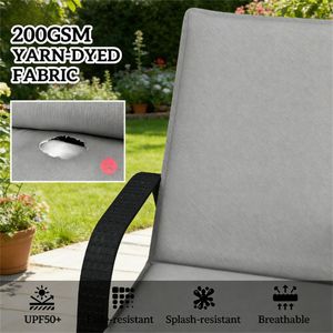 Ensemble de 2 coussins pliants gris pour chaise inclinable d'extérieur (coussins uniquement) - Product Image 2