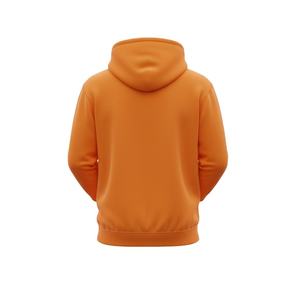 <b>Men</b> Zip-Up Hooded <b>Sweatshirt</b> 100% Cotton Solid <b>Orange</b> Knitted Regular Fit Casual Streetwear Pocket Eco-Friendly Winter Wear - Product Image 2