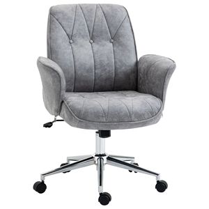 Sedia da ufficio contemporanea con base mobile in nylon e finitura grigia - Product Image 1