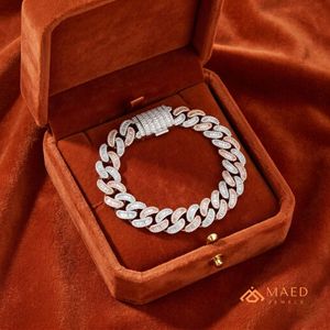 Bracelet cubain en or serti de moissanite, chaîne fine, Pulsera Cubana De Lujo, cadeau tendance - Product Image 3