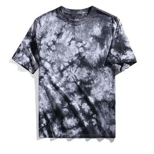 Best Quality Custom Logo Men's <b>Tie</b>-Dye Short Sleeve T-Shirt O-Neck Casual <b>Knitted</b> Regular Fit Patterned Black White 2026 - Product Image 1