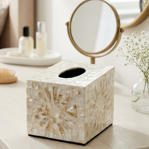 Caja de pañuelos con incrustaciones de nácar, hecha a mano, decorativa, para el hogar, hotel, baño y dormitorio, proveedor mayorista - Product Image 4