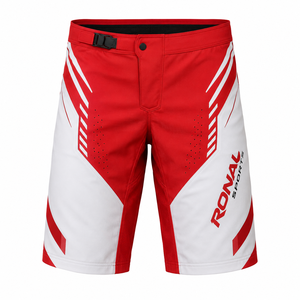 RONAL SPORTS Short de cyclisme pour homme rouge et blanc, ajusté, séchage rapide, imprimé par sublimation, vêtements de sport d'extérieur - Product Image 1