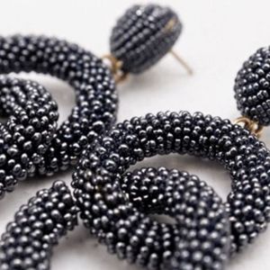 Pendientes de Moda Rizir con Cuentas, Pendientes Geométricos Hechos a Mano con Doble Círculo para Mujer, Joyería Minimalista de Lujo para Fiesta - Product Image 3