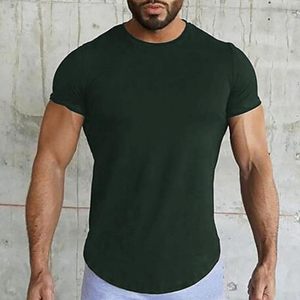 High end <b>mens</b> muscle fit t shirt <b>stretch</b> fabric athletic performance fit custom screen print blank gym tee designed for training - Product Image 1