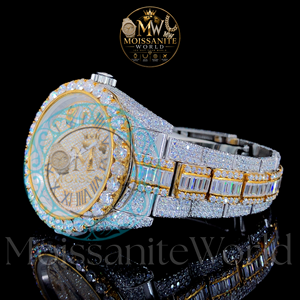 Reloj de Lujo Moderno Unisex de Acero Inoxidable con Incrustaciones de Diamantes, Esfera Cuadrada de 41 mm, Cristal de Zafiro, Cuarzo Analógico con Visualización de Fecha - Product Image 3