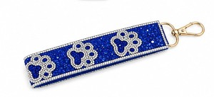 Porte-clés à bracelet bleu perlé avec motif de patte, unisexe, fermeture à crochet portable, style simple, taille mini - Product Image 2
