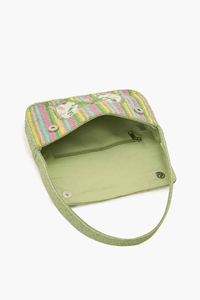 Bolso de Hombro Personalizable con Bordado de Cuentas, Estilo Bohemio para Mujer, Patrón Colorido, Correa Única, Cierre de Solapa, para Uso Diario en Todas las Estaciones - Product Image 4