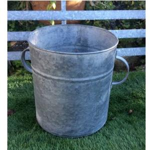 Macetas con Diseño Floral para Decoración de Interiores, Hogar, Granja y Jardín, Macetero Galvanizado, Cubeta de Metal Galvanizado - Product Image 1