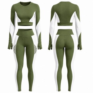 Fresh Drop Women's Custom Yoga Set Seamless Activewear High Waist Leggings Breathable Sports Bra Wholesale Clothing Factory - Product Image 6