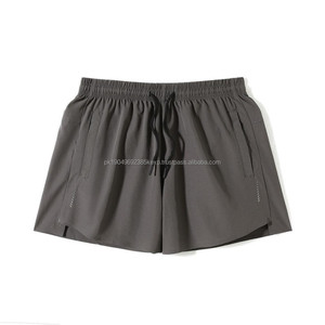 Short fendu sans coutures avec logo personnalisé, short décontracté, solide et léger, short de sport en nylon tissé respirant à séchage rapide pour hommes - Product Image 6
