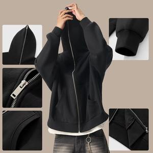 Sudadera con capucha de alta calidad 2026 con cremallera completa, 350 g/m² de algodón polar, oversize para hombre, con cremallera y corte holgado - Product Image 6