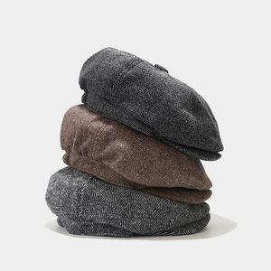 Bérets professionnels sur mesure avec logo personnalisé, bérets universels en coton uni avec logo personnalisé - Product Image 1