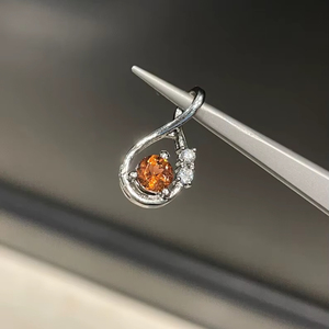 Collier pendentif goutte d'eau en argent sterling plaqué rhodium avec tourmaline, fait main, bijou minimaliste pour femme, cadeau - Product Image 1