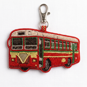 Luxury Seed Beads Beaded Embroidery <b>Keychain</b> Handmade Artistic Craft Cute Seed Beads Beaded Embroidery <b>Keychain</b> <b>Custom</b> Color - Product Image 2