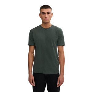 T-shirt uni à col rond et manches courtes pour homme, coupe slim droite, jersey minimaliste, personnalisable OEM, vente en gros, fabricant de vêtements basiques - Product Image 6