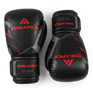 Guantes de Boxeo Negros y Rojos, Guantes de Entrenamiento Profesional, Guantes de Boxeo Acolchados, Logotipo Personalizado OEM, Guantes Deportivos al por Mayor - Product Image 3