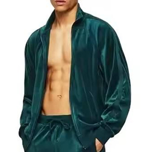 Ensemble de survêtement 2 pièces pour homme en velours doré 100 % coton léger, imperméable et coupe-vent, veste et pantalon de sport et fitness - Product Image 5