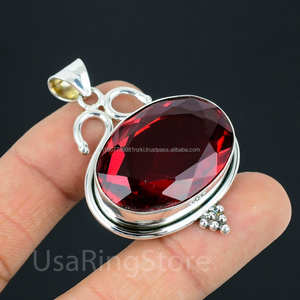 925โกเมนเงินแท้จี้อัญมณีทำมือจี้โกเมนของขวัญสำหรับแม่ของเธอสำหรับสร้อยคอ - Product Image 4