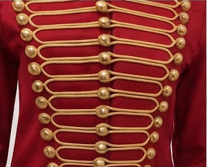 Red Women Hussar Jacket <b>Vintage</b> Windproof Quilted <b>Button</b> Front Ceremonial Uniform Outerwear - Product Image 6