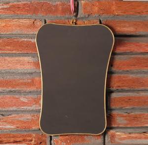 Miroir mural décoratif encadré de style artisanal en laiton et en verre - Product Image 2