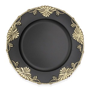 Plato base moderno con diseño en relieve, niquelado, estilo vintage, de metal plateado, redondo, para decoración de mesas de bodas y eventos. - Product Image 3