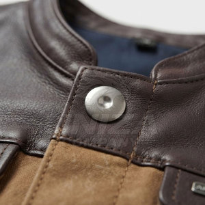 Durable Cowhide Winter Breathable Motorbike <b>Leather</b> <b>Vest</b> with Multi-Pocket Design Soft Inner Lining for <b>Men</b> - Product Image 3