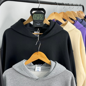 Sweat-shirt personnalisé 500 g/m² en coton épais, coupe oversize, style vintage, pour homme, streetwear, fabricant de vêtements, sweat à capuche en molleton bouclette avec poche - Product Image 3