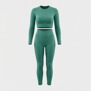 Ropa Deportiva de Yoga al Por Mayor Personalizada, Conjunto de Dos Piezas de Manga Larga Reciclada para Gimnasio, Ropa Deportiva para Mujer Personalizada - Product Image 1