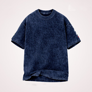 Premium 230 GSM Black <b>Acid</b> Wash Oversized Cotton T Shirt <b>Drop</b> Shoulder Heavyweight Custom Logo100% cotton T-shirt for men loose - Product Image 3