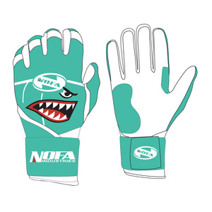 Guantes de Bateo NOFA INDUSTRIES Negros y Blancos de Cuero Acolchado con Cierre de Hebilla Ambidiestros Unisex para Adultos Entrenamiento de Béisbol - Product Image 5