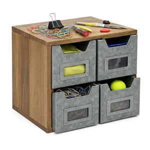 Organisateur de bureau à grande capacité au design minimaliste, très vendu, avec tiroir antique en bois, grande boîte de rangement décorative - Product Image 5