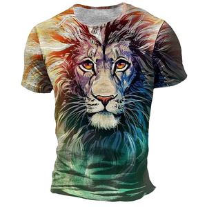 T-shirts pour hommes à col rond, coupe régulière, manches courtes, en tissu jersey 100% coton, impression numérique respirante de haute qualité, style streetwear - Product Image 2
