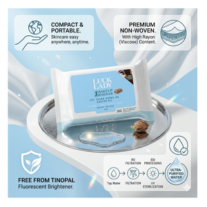 Lingettes humides Luck Lady, 25 unités, pour le soin de la peau et le démaquillage, lingettes cosmétiques en tissu rayonne de qualité supérieure, eau pure RO EDI UV, vente en gros - Product Image 3