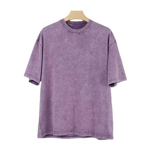 T-shirt Homme Oversize Style Vintage 2026, Délavé aux Minéraux, Personnalisé, Effet Acide, Coton Lourd Délavé à la Pierre - Product Image 2