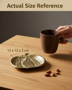 Plateau décoratif en aluminium finition laiton doré en forme de citrouille, idéal pour servir des fruits secs et des bonbons lors de Diwali - Product Image 2