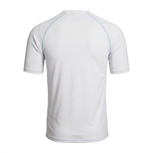 T-shirt de compression à manches courtes pour homme avec logo personnalisé, blanc, protection solaire UPF 50+, séchage rapide, performance, gym, fitness - Product Image 2